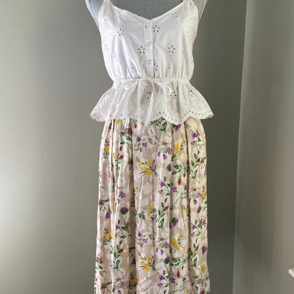 Evan Picone petites 90s floral maxi skirt xs - Picture 4 of 4